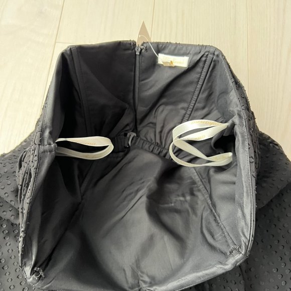 $325 SHOSHANNA Black  SWISS Dot SILK Blend STRAPLESS Bubble HEM Dress ( 10 ) - Picture 5 of 6